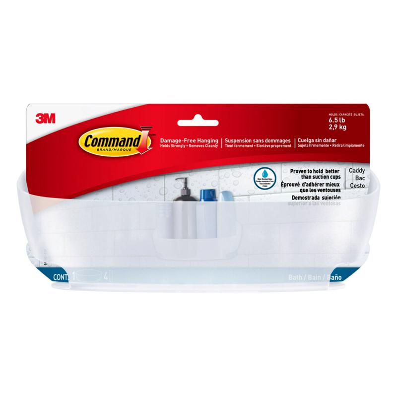 3M Command [Removable]: Shower Caddy with Water-Resistant Strips (Clear Frosted)