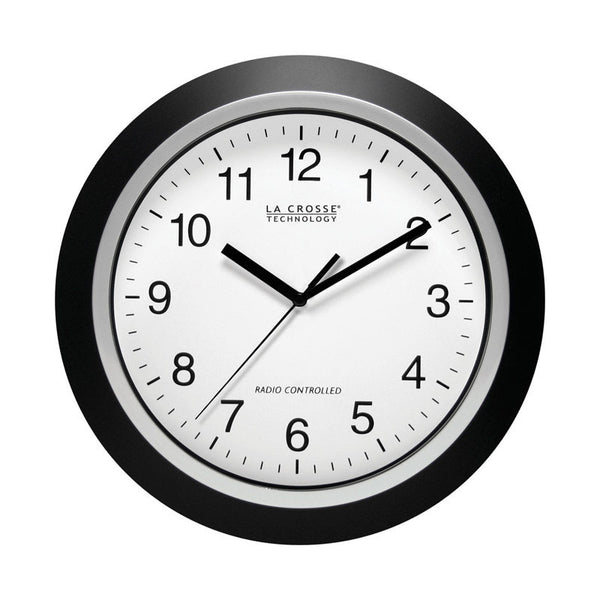 La Crosse Technology WT-3129B 12 Inch Atomic Analog Wall Clock, Pack of 1, Black