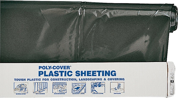 ORGILL Poly 4X8-B Lbm Poly Polyfilm, 4 Mil T, 8 W X 100 Ft L, Plastic, Black