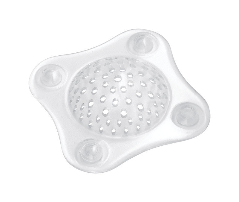 iDesign Bathroom Shower Drain Cover, Hair Catcher - Clear