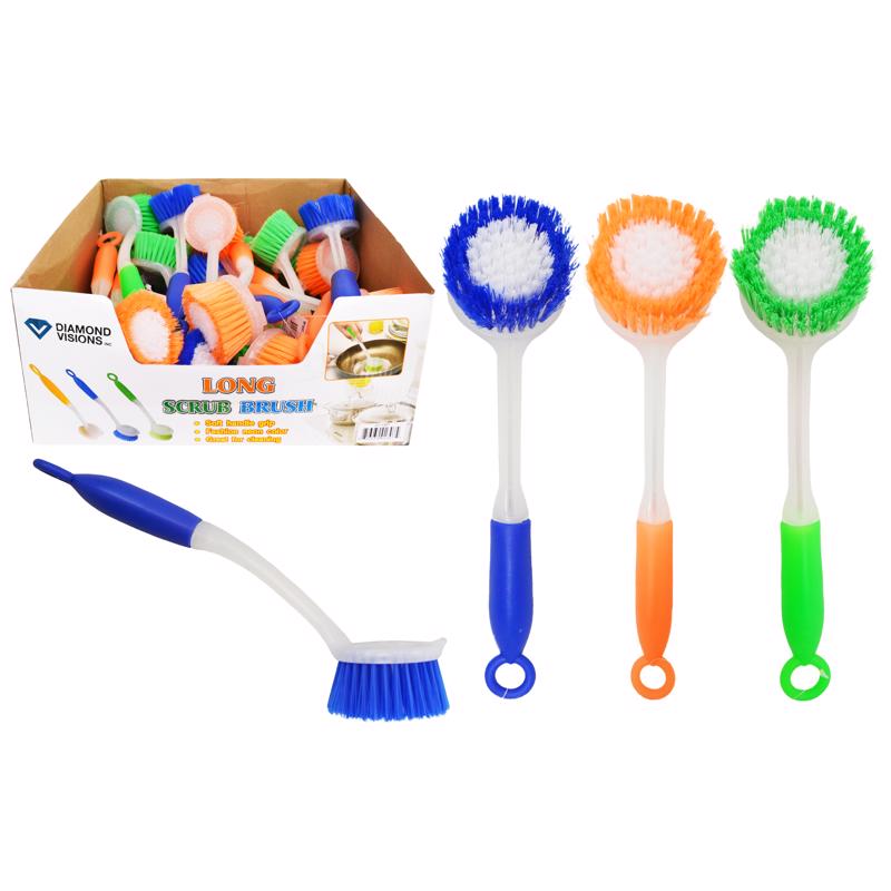 Diamond Visions 01-1307 Nylon Scrub Brush, Plastic Handle, 9" (Pack of 24)24