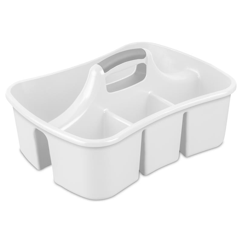 Sterilite 15888006 4 Compartment White Divided Ultra Caddy