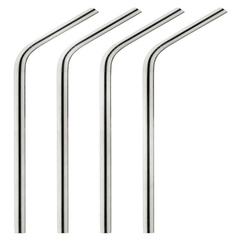 HIC Reusable Drinking Straws, Stainless Steel, Set of 4 with Cleaning Brush