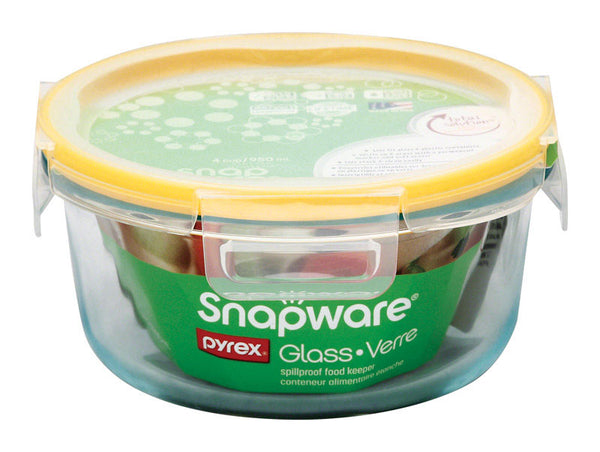 Snapware 4-Cup Total Solution Round Food Storage Container, Glass 1109306
