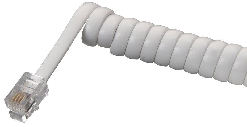 Cord Phone Coil-Hndst 25ft Wht