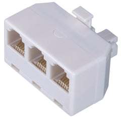 AmerTac - Zenith TS1001SPJ3W 4 Conductor Triplex Jack, White Landline Telephone Accessory