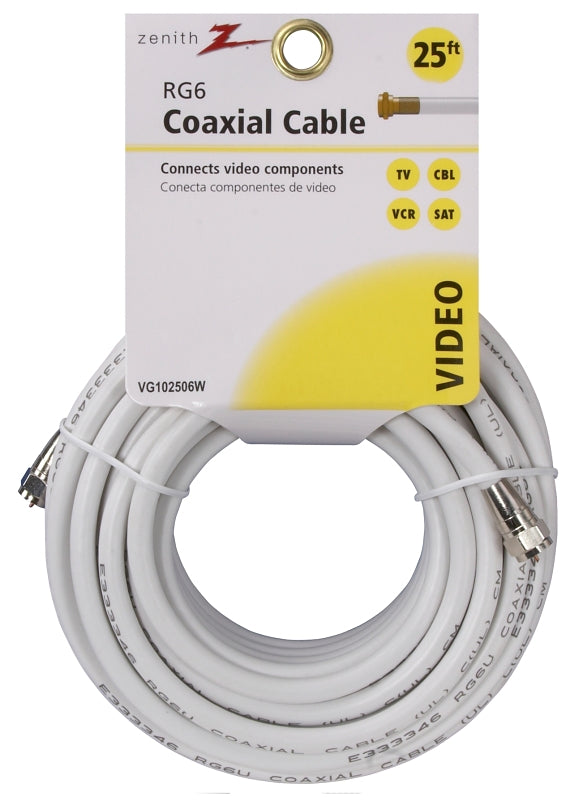 AmerTac - Zenith VG102506W RG6 Coaxial Cable 25 Feet