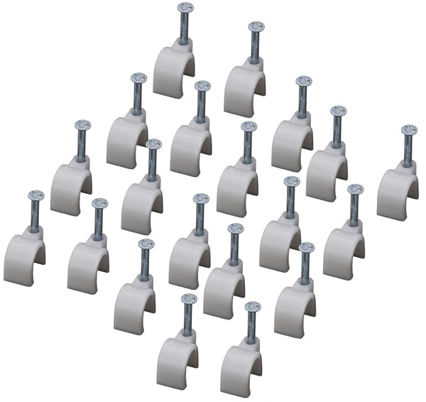 AmerTac - Zenith VM1020NAW Nailin Coax Clips, 20 Piece, White