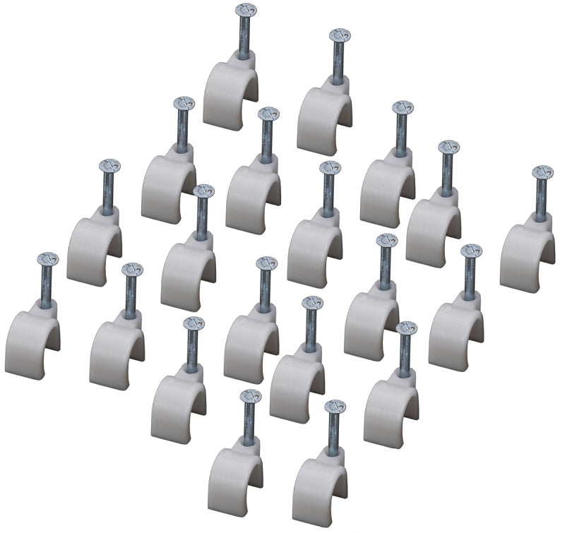 AmerTac - Zenith VM1020NAW Nailin Coax Clips, 20 Piece, White