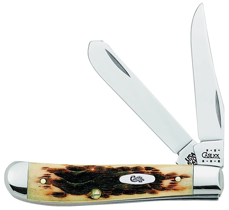 Case XX WR Pocket Knife Amber Bone Mini Trapper Item #013 - (6207 SS) - Length Closed: 3 1/2 Inches …