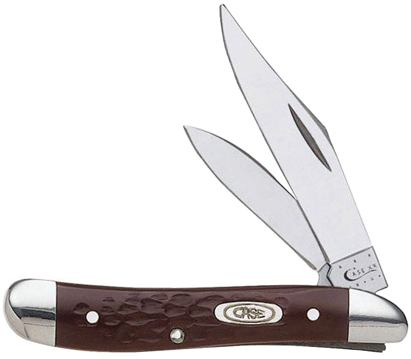 Case WR XX Pocket Knife Brown Synthetic Jigged Peanut Item #046 - (6220 SS) - Length Closed: 2 7/8 Inches