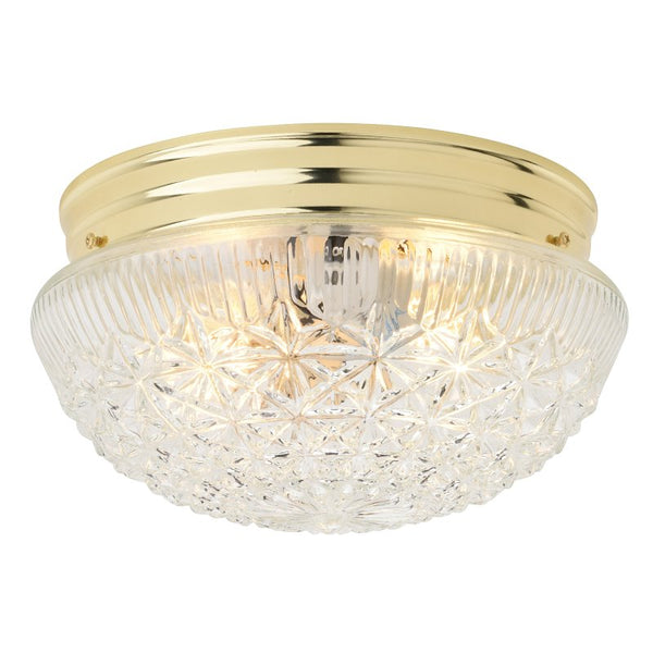 Boston Harbor F14BB01-80033L 2-Light Flush Ceiling Fixture, Brass, 9-3/8" D X 5-1/2" Height