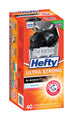 Hefty Ultra Strong 13 Gallon Trash Bags, Black Tall Kitchen Trash Bags 13 Gallon Size, Break Resistant Drawstring Enclosure, Continuous Odor Control, Blackout, Unscented, 40 Bags E88328