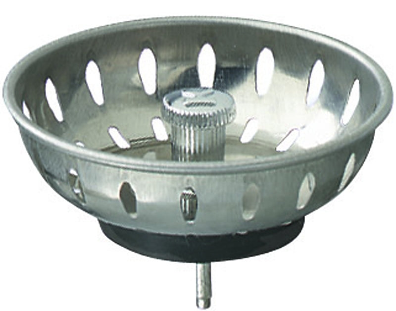 Plumb Pak PP22022 PlumPak Sink Basket Strainer With Fixed Post And Stopper, Stainless Steel