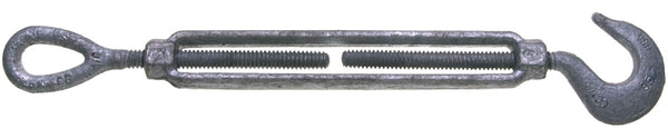 Baron Mfg Turnbuckle 11-7/8" Overall 3/8" X 6" 6" Tread 1000 Lb Ref.No.177-493 Bulk Steel Galvanized 16-3/8X6
