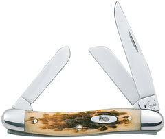 CASE XX WR Pocket Knife Amber Bone Medium Stockman Cv Item #039 - (6318 Cv) - Length Closed: 3 5/8 Inches 00039