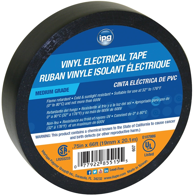 Supco 85835 Medium Grade Vinyl Electrical Tape, 3/4" x 66', 3.00" Length, 0.75" Width