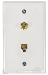 AmerTac - Zenith TW1002CPW TW1002CPW Combination Wallplate, White Landline Telephone Accessory