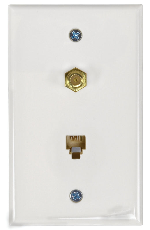 AmerTac - Zenith TW1002CPW TW1002CPW Combination Wallplate, White Landline Telephone Accessory