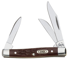 Case WR XX Pocket Knife Brown Synthetic Jigged Small Stockman Item #081 - (6333 SS) - Length Closed: 2 5/8 Inches 00081