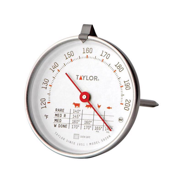 Taylor Precision Products 3 Inch Leave-in Meat/Roast Thermometer, standard, Silver 5939N