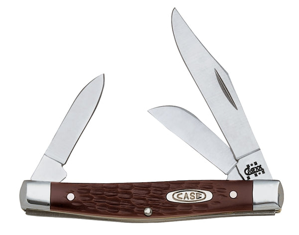 Case WR XX Pocket Knife Brown Synthetic Jigged Medium Stockman Item #106 - (6344 SS) - Length Closed: 3 1/4 Inches 00106