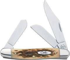 Case XX WR Folding Pocket Knife 3 Blade Stockman 3 7/8 Inches Closed (Amber Bone)