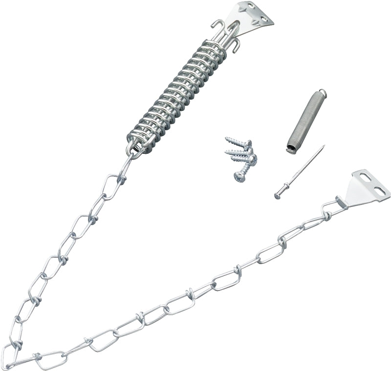 Wright Products V11 Steel Screen and Storm Door Chain Stop-Absorbs Shock from Wind, Zinc