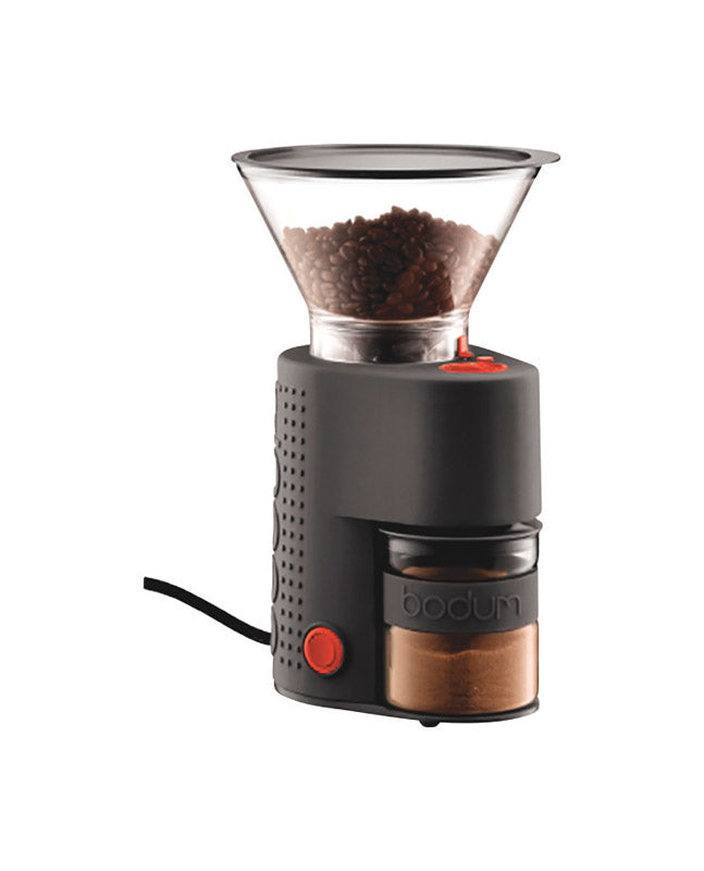 Bodum Bistro Electric Conical Burr Coffee Grinder, Preset Timer, 12 Grind Settings, Black