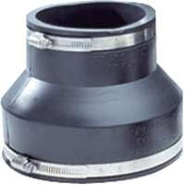 Fernco P1056-415 4-Inch to 1-1/2-Inch Flexible Reducing Coupling With Clamp