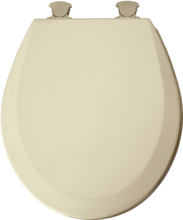 MAYFAIR 841EC 006 Cameron Toilet Seat will Never Loosen and Easily Remove, ROUND, Durable Enameled Wood, Bone 41EC 006/46EC