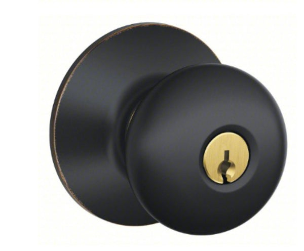 schlage lock co f51vply716 Aged Bronze, Plymouth Knob Entrance Lock F51A VPLY716