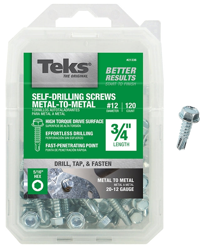 ITW Brands 21336 Series 120PK 12x3/4 Hex Screw, 12" x 3/4", Zinc Plated