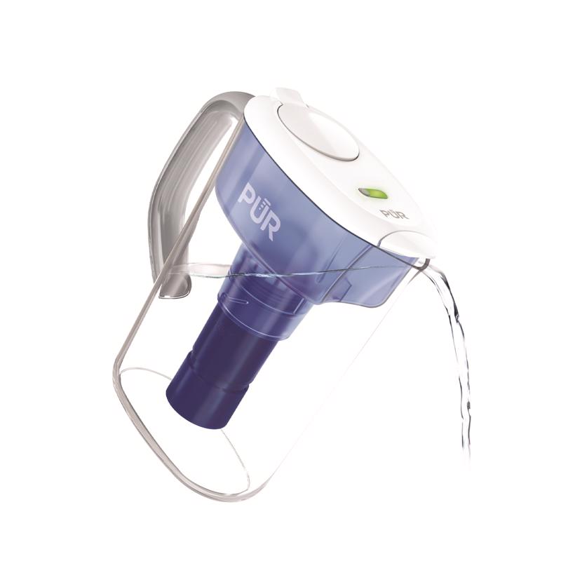 PUR PLUS 7-Cup Water Filter Pitcher with 1 Lead-Reducing PUR Plus Filter, Dishwasher Safe, Powerful Filtration, Filter Change Indicator Light, White, PPT711W