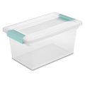 Sterilite 19628604 Medium Clip Clear Storage Box With Latched Lid - 11"L x 6-5/8"W x 5-3/8"H (2-Pack)