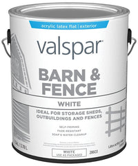 Valspar Corporation 1 Gallon White Exterior Barn & Fence Latex Paint 18-3121-70 GL