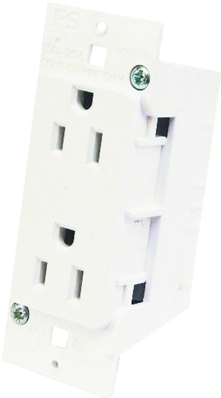 UNITED STATES HDW E-120C Duplex Receptacle, 1-9/16 x 4-1/4"