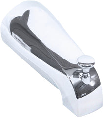 US Hardware P-037B Bathtub Spout with Diverter, 1/2 in Connection, MNPT, Metal, Chrome-Plated