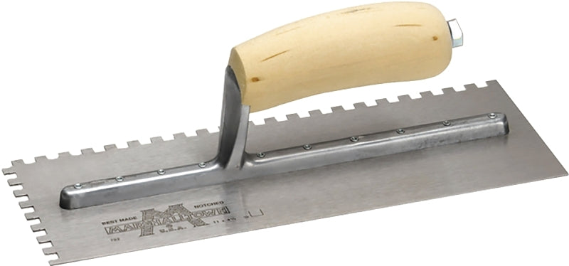 Notched Trowels - 703s notched tri-3/16x1/8x3/16 sq-crvd hdl
