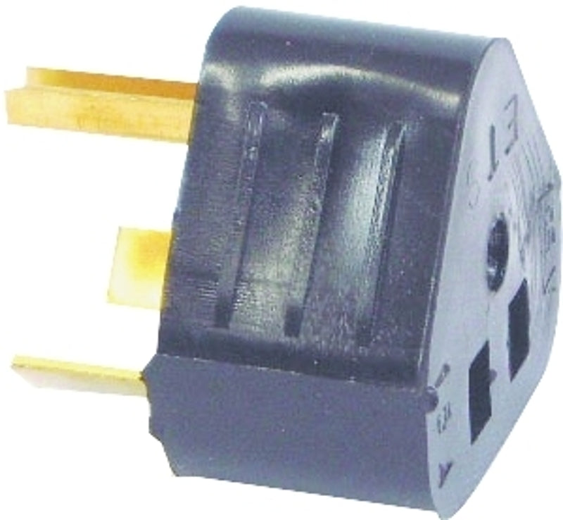 UNITED STATES HDW MFG/U S HARDWARE RV-320C RV Compact Adapter, 15-Amp Female Receptacle, 125-Volt, Black - Quantity 1