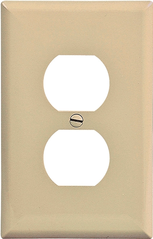 EATON Wiring PJ8V Mid-Size Polycarbonate 2-Gang Combination Toggle and Duplex Receptacle Wallplate, Ivory