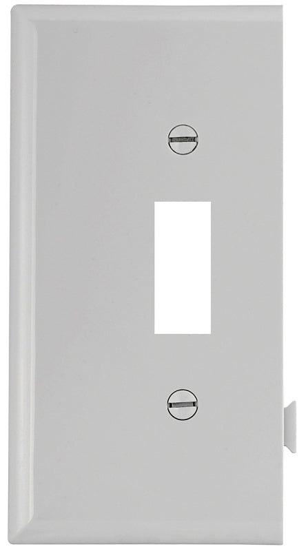 EATON STE1W Arrow Hart Mid Size Wall Plate, 1 Gang, 4-1/2 in L X 2-3/4 in W X 0.08 in T, White