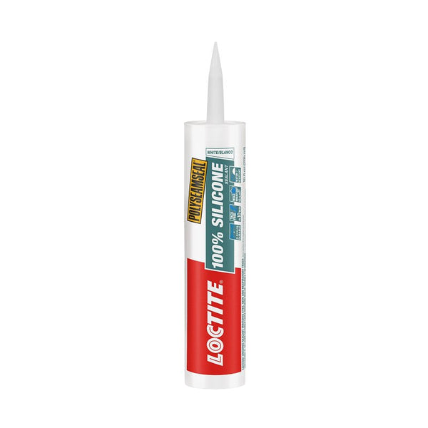 Loctite White 100% Silicone Sealant Tube, 10 oz 1508975