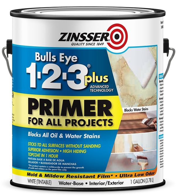 Zinsser Bulls Eye 123 Plus White Water-Based Acrylic Primer 1 gal. 249937