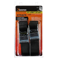 KEEPER Hampton PROD 1" X 13' Cargo Lashing Strap, 2 Pack - 200 Lbs. Working Load Limit 85213