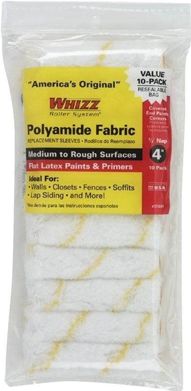 Work Tools International 25001 4-Inch Gold Stripe Premium Paint Roller Cover 10-Pack 25001F