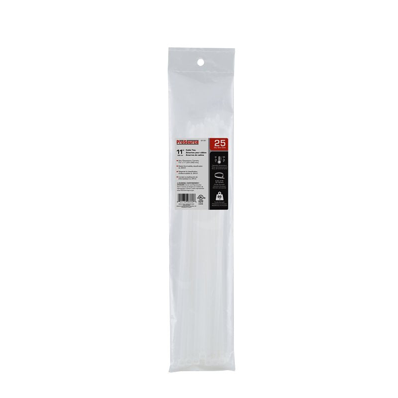 MINTCRAFT CV280-253L Cable Tie, 11-Inch 50-Pound, Clear, 6-Pack