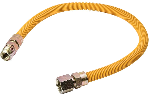 B & K Industries Gas Connector Y 3/8 1/2m/F 36 MIP x FIP Yellow Stainless Steel G038YE101136RP
