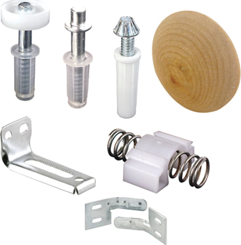 Prime-Line Products N 7283 Bi-Fold Door Repair Kit, For Use With 7/8 In Wide Top Tracks, Mixed, 3/4 in L x 5/8 in W x 3-1/2 in D, Mill