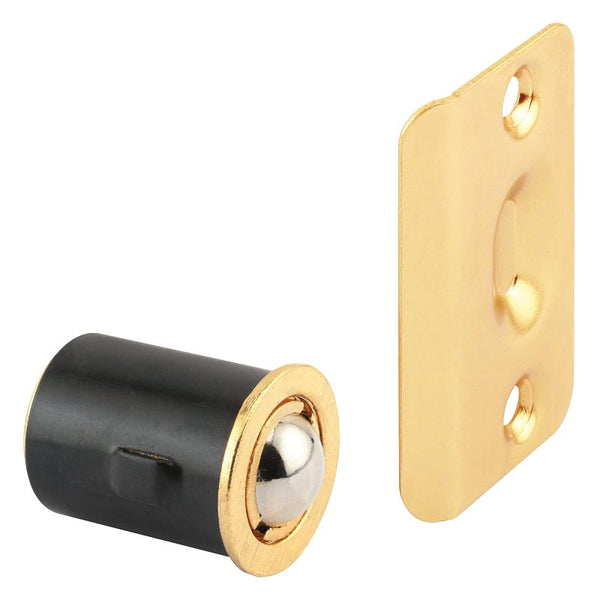 Prime-Line N 7331 Brass-Plated Ball Catch and Strike for Swinging Double Doors